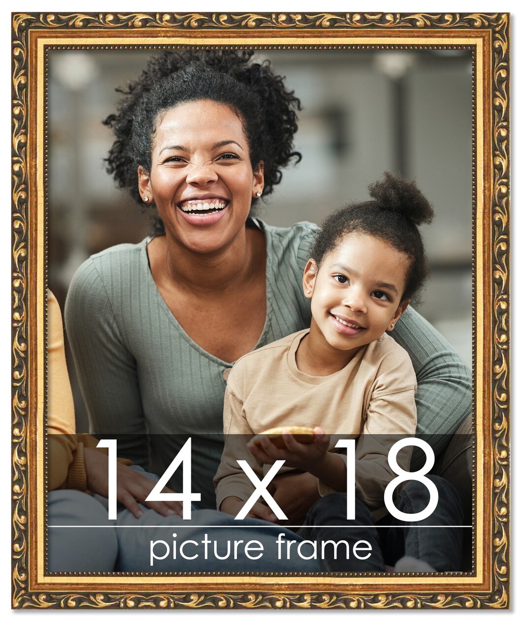 14x18 Museum-Quality Picture Frame with UV-Resistant Acrylic & Acid-Free Backing, Available in 4 Finishes - Gold, Silver, Bronze, and Black